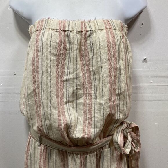 Cloth & Stone Striped Strapless Tie Waist Jumpsuit Small - Picture 4 of 7